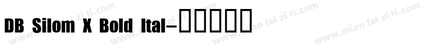 DB Silom X Bold Ital字体转换